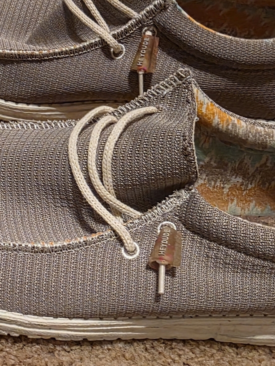 Hey Dude Other - Hey Dude Men’s Slip-On Boat Shoes - Taupe Knit with Cream Laces